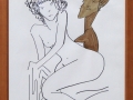 Man-Ray-N°-6992-Juliette-et-statuette-dessin-feutre-et-sepia-64x50-cm-1963